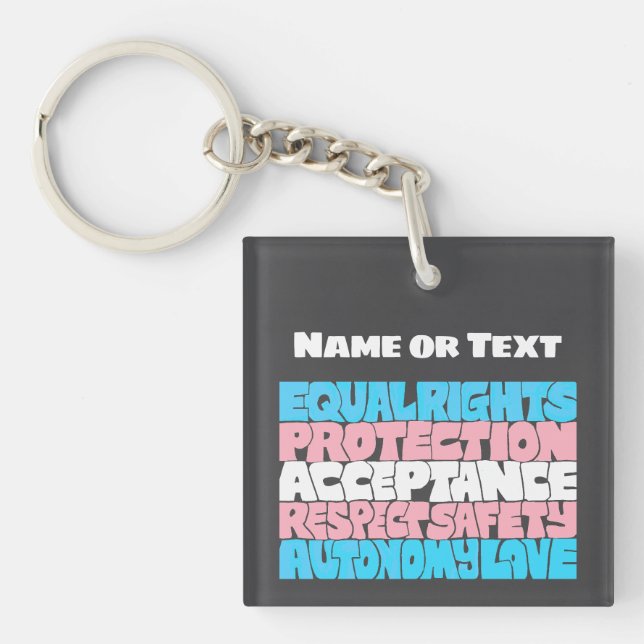 PRIDE Transflag LGBT nom ou texte personnalisé (Devant)