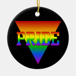Pride Triangle ornament, customize Ceramic Ornament