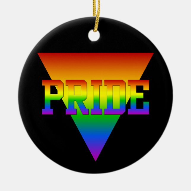 Pride Triangle ornament, customize Ceramic Ornament (Front)
