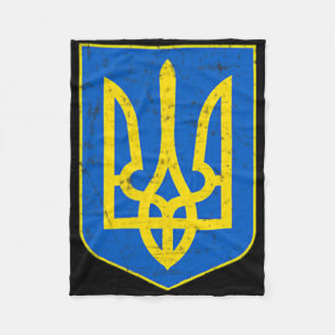 Pride Ukrainian Flag Coat Of Arms Gift Support  Fleece Blanket