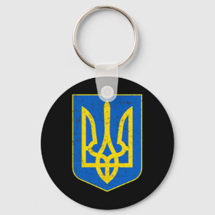 Pride Ukrainian Flag Coat Of Arms Gift Support Keychain