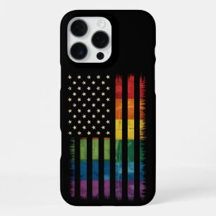 Pride USA America Distressed Rainbow Flag LGBTQ iPhone 16 Pro Max Case