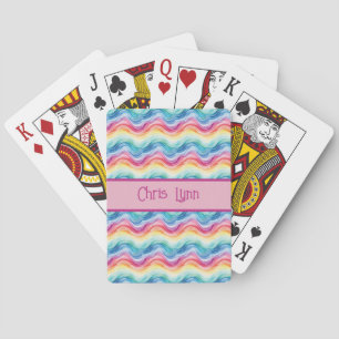 Pride Wavy Rainbow Stripes Pattern Summer Playing Cards
