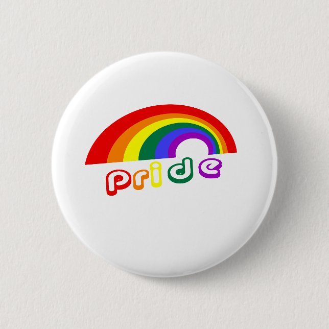 "Pride" with rainbow 2 Inch Round Button (Front)
