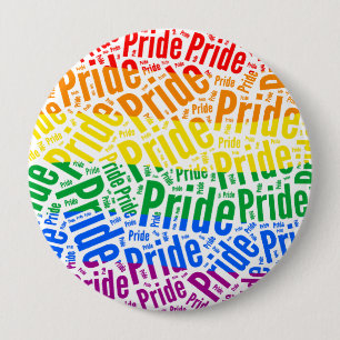 PRIDE WORD PATTERN COLOR -.png 4 Inch Round Button