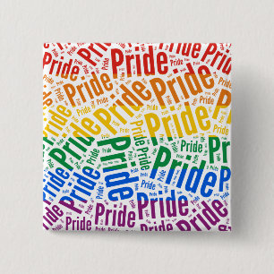 PRIDE WORD PATTERN FLAG -.png 2 Inch Square Button