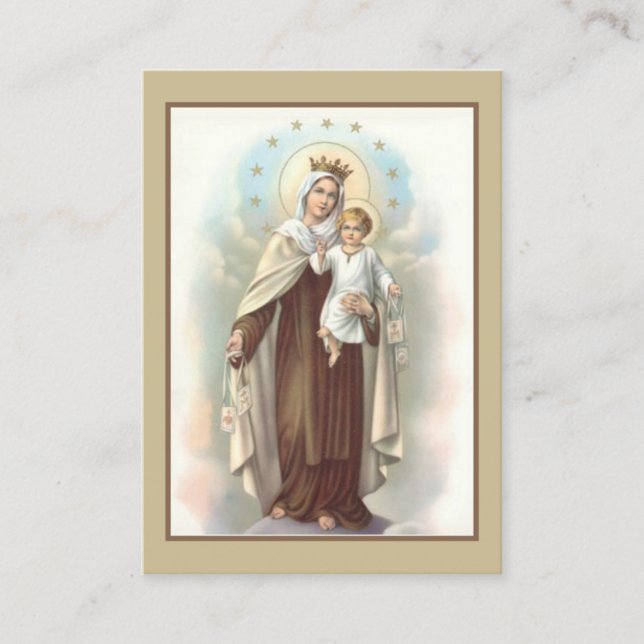 Prière à notre Madame de carte sainte du mont (Devant)
