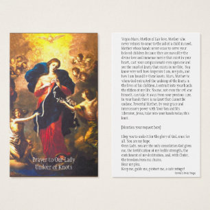 Prière à notre Madame Undoer de carte sainte de