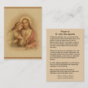 Prière à St John l'apôtre de la carte sainte de