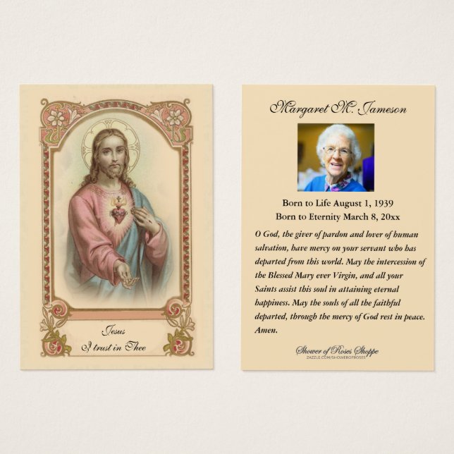 Prière commémorative de Jésus (Devant & derrière)