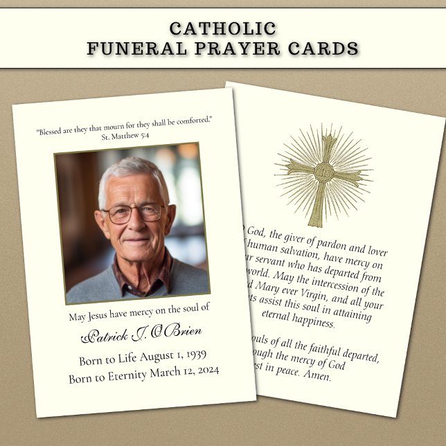 Prière commémorative de la Croix catholique Carte  (Créateur téléchargé)