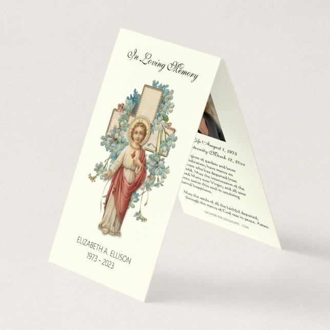 Prière commémorative funéraire catholique Carte Sa (Devant)
