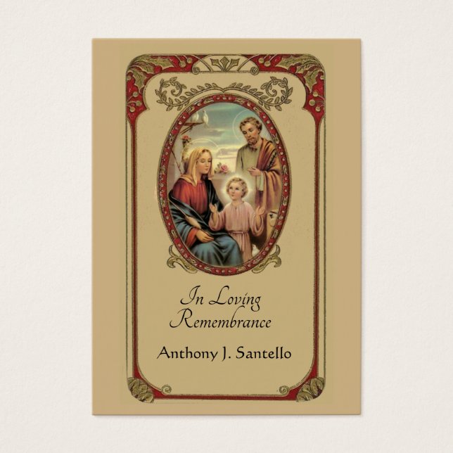 Prière commémorative funéraire catholique Carte Sa (Devant)