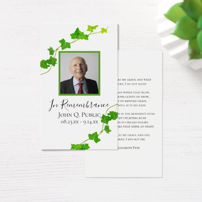 Prière commémorative Green English Ivy Vine (Bureau)