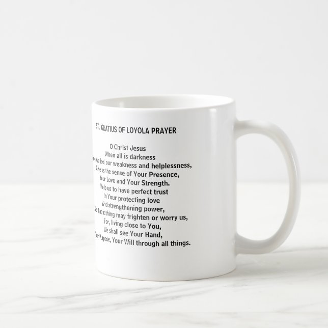 Prière contre le désespoir St Ignatius de la tasse (Droite)
