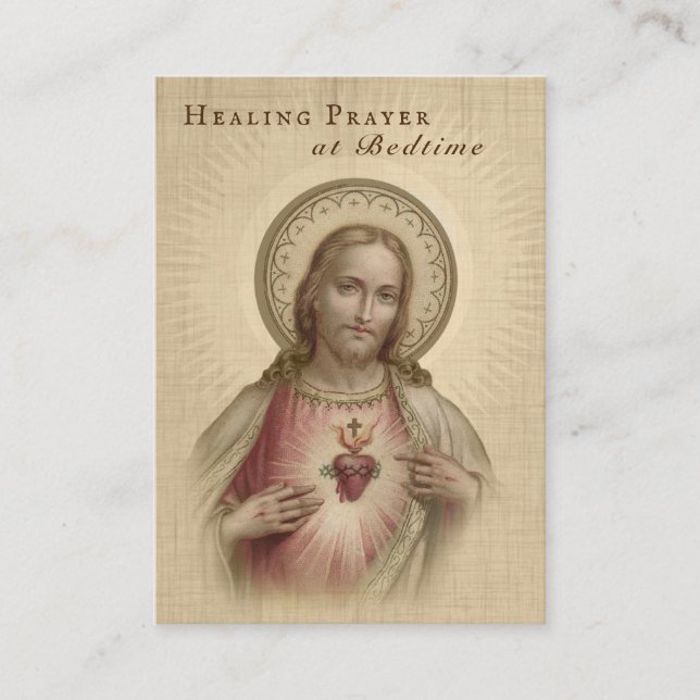 Prière curative à la carte sainte de coeur sacré (Devant)