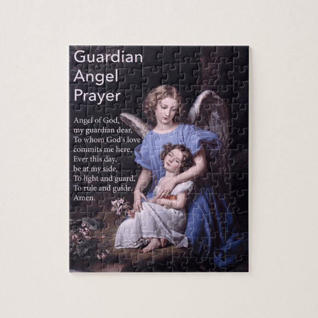 Prière d'ange gardien avec le puzzle de fille (Vertical)