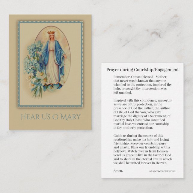 Prière de cour/fiançailles à la carte sainte de (Devant / Derrière)