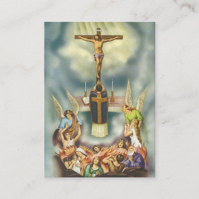 Prière de offre de masse catholique cartes saintes (Devant)