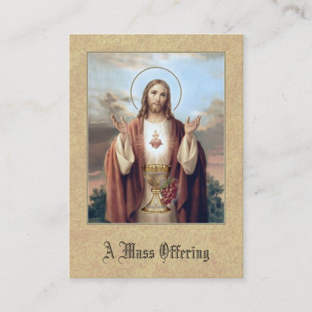 Prière de offre de masse catholique Jésus cartes (Devant)