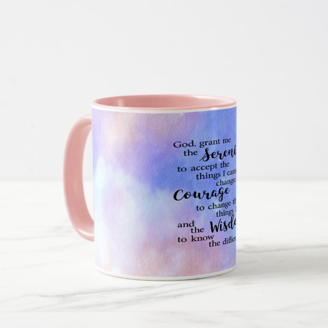 Prière de sérénité Aquarelle Combo Mug (Devant gauche)
