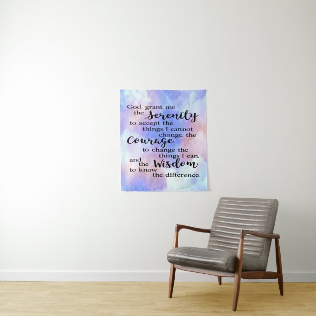 Prière de sérénité Aquarelle Tapisserie (En situation)