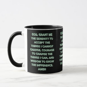 Prière de sérénité basée sur la foi Mug à deux ton