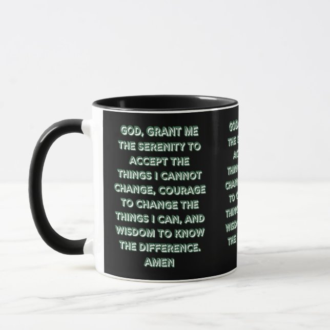 Prière de sérénité basée sur la foi Mug à deux ton (Gauche)