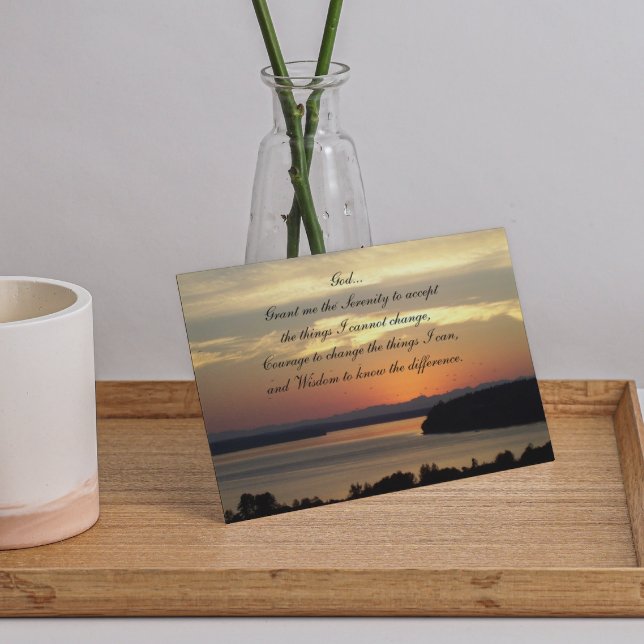 Prière de sérénité Carte blanche Coucher de soleil (Créateur téléchargé)