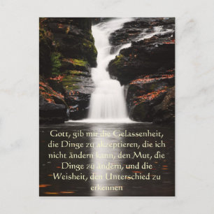 Prière de sérénité en allemand, Carte postale Casc