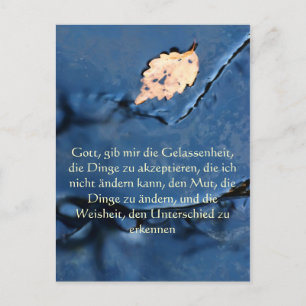 Prière de sérénité en allemand, Eaux fluides Carte