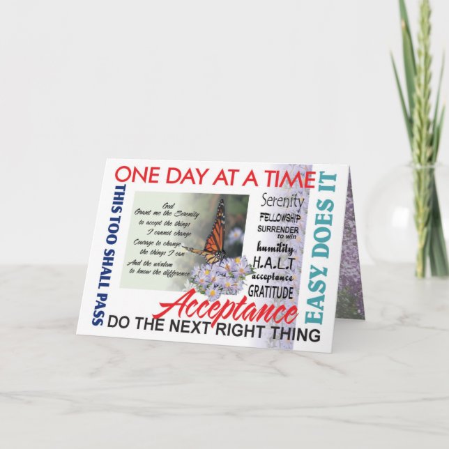 prière de sérénité et carte d'inspiration (Devant)