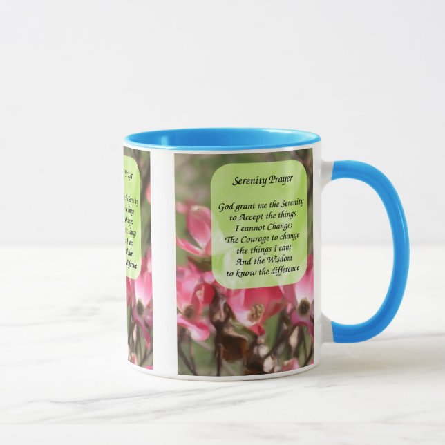 Prière de sérénité Fleurs de bois de chien Mug de  (Droite)