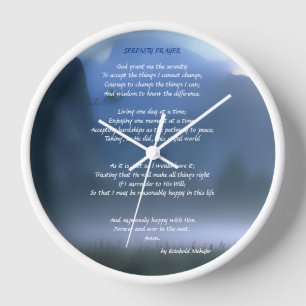Prière de sérénité grande horloge