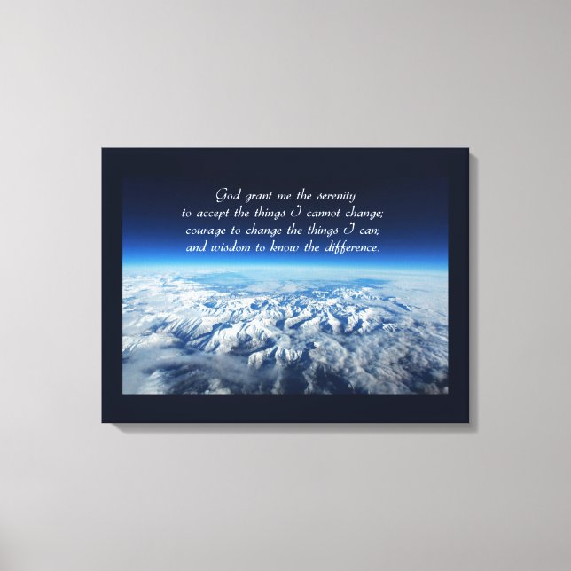 Prière de sérénité & Montagnes Toile Enveloppée (Recto)