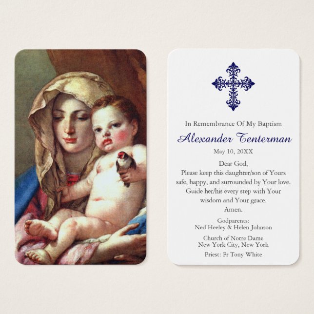 Prière du baptême | Madonna du Goldfinch (Devant & derrière)