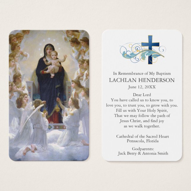 Prière du baptême | Vierge et anges (Devant & derrière)