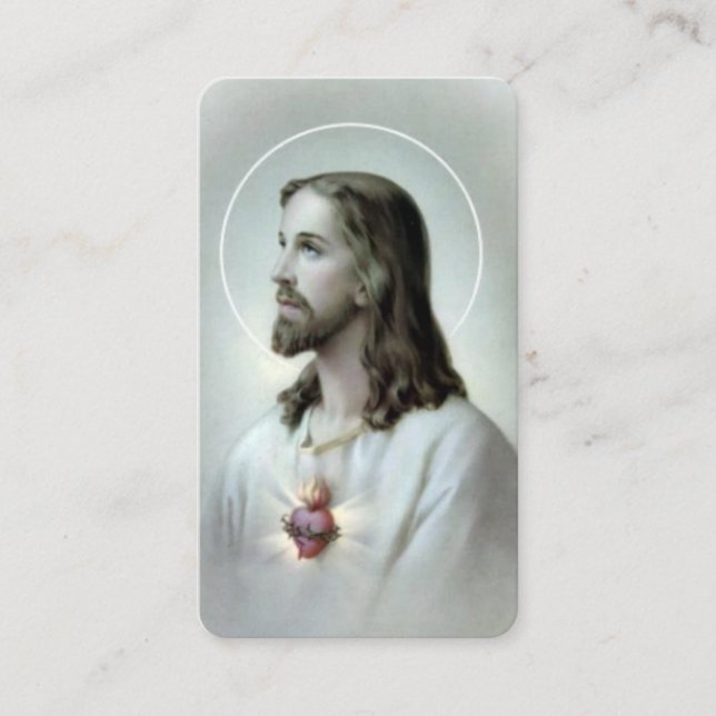 Prière du Sacré-Coeur pour la carte de prière de m (Devant)