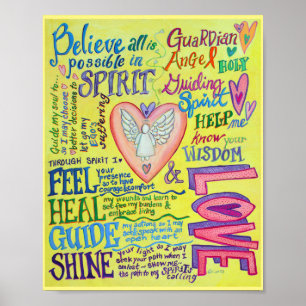 Prière Esprit Inspiration Ange Poster Art Imprimer