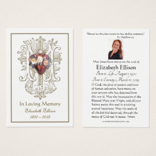 Prière funéraire de la Croix du Coeur de l'or reli