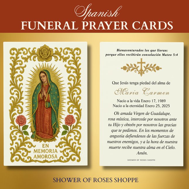 Prière funéraire espagnole Notre-Dame de Guadalupe (Créateur téléchargé)
