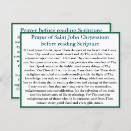 Prière orthodoxe avant lecture de la carte d'écrit