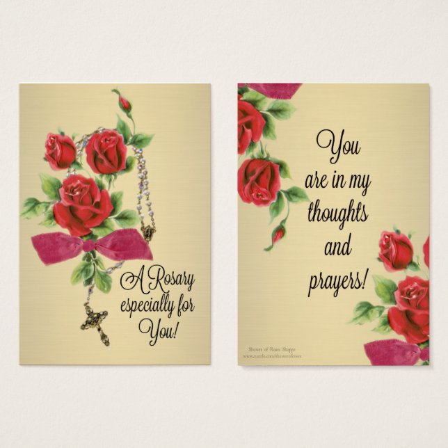 Prière Rosary Red Rose Roses Crucifix (Devant & derrière)