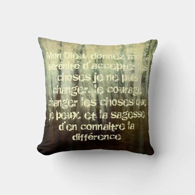 Prière sale de sérénité dans le coussin français (Recto)