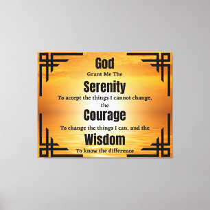 Prière Sérénité Poème biblique Toile d'art