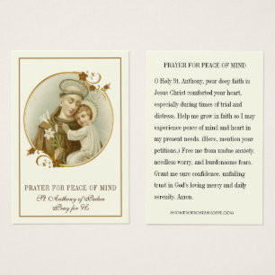Prière St Anthony pour la paix de l'esprit et du c