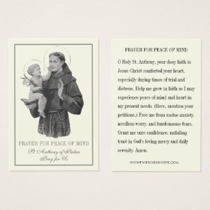 Prière St Anthony pour la paix de l'esprit et du c