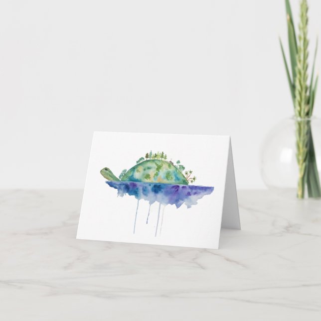Prières pour la carte de note pliée de Turtle Isla (Devant)