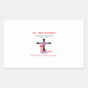 Priest 25th Ordination Anniversary Black Cross Sticker