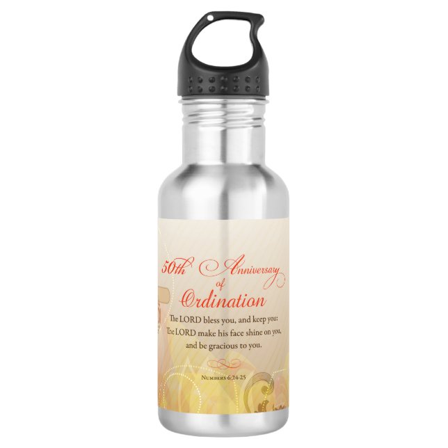 Priest, 50th Anniversary of Ordination Blessing 532 Ml Water Bottle (Front)